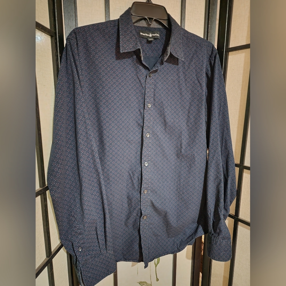 Beverly Hills Polo Club Blue Casual Button Down Shirt Size M